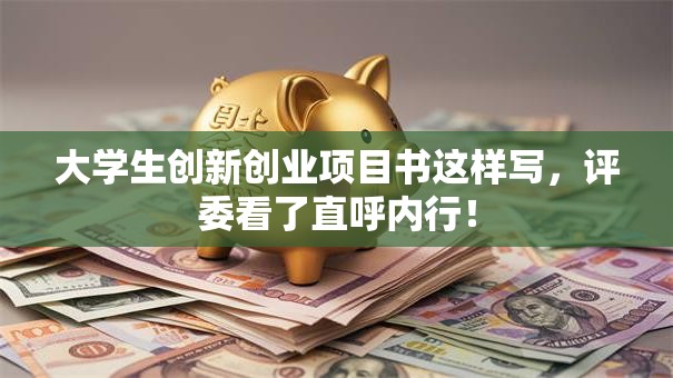 大学生创新创业项目书这样写，评委看了直呼内行！