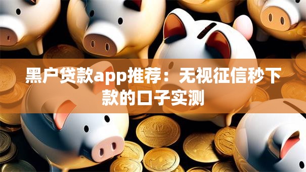 黑户贷款app推荐：无视征信秒下款的口子实测