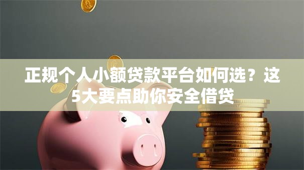 正规个人小额贷款平台如何选？这5大要点助你安全借贷