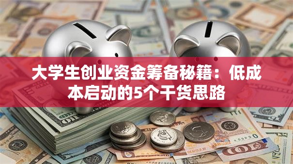 大学生创业资金筹备秘籍：低成本启动的5个干货思路