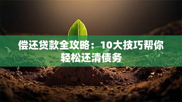 偿还贷款全攻略：10大技巧帮你轻松还清债务