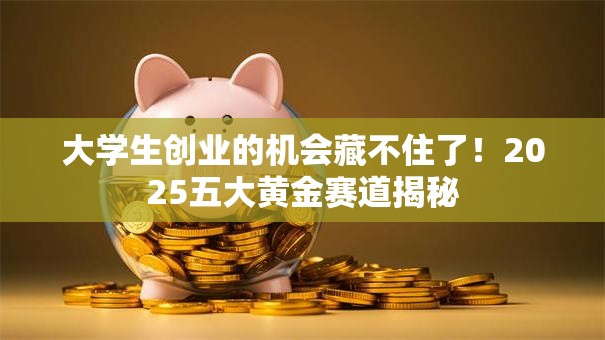大学生创业的机会藏不住了！2025五大黄金赛道揭秘