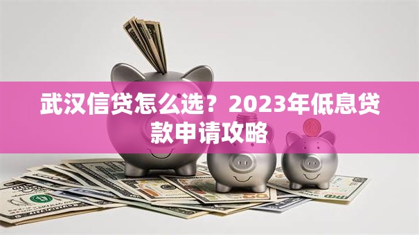 武汉信贷怎么选？2023年低息贷款申请攻略