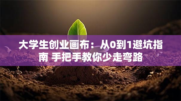 大学生创业画布：从0到1避坑指南 手把手教你少走弯路