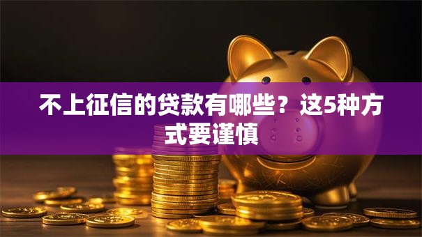 不上征信的贷款有哪些？这5种方式要谨慎
