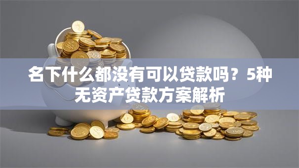 名下什么都没有可以贷款吗？5种无资产贷款方案解析