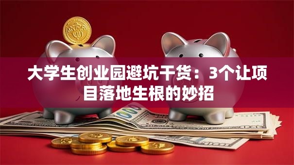 大学生创业园避坑干货：3个让项目落地生根的妙招