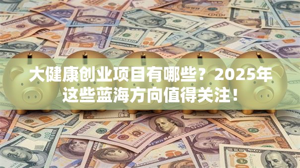 大健康创业项目有哪些？2025年这些蓝海方向值得关注！