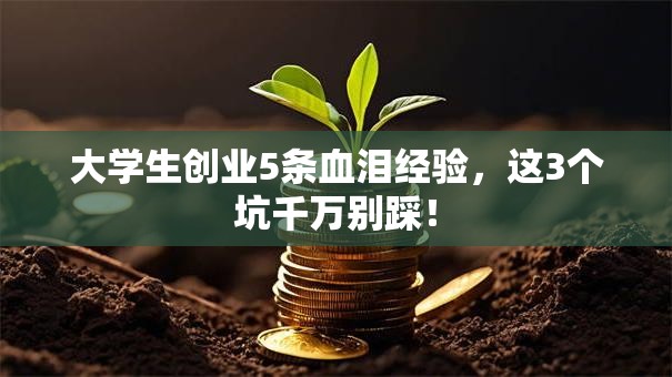 大学生创业5条血泪经验，这3个坑千万别踩！