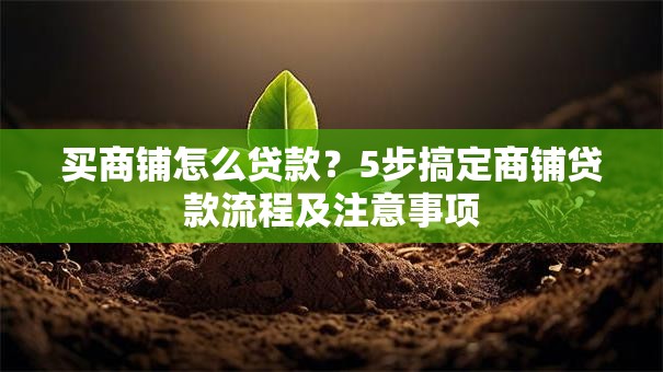 买商铺怎么贷款？5步搞定商铺贷款流程及注意事项