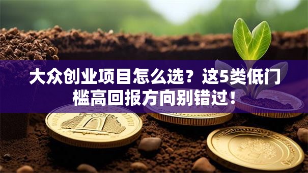大众创业项目怎么选？这5类低门槛高回报方向别错过！