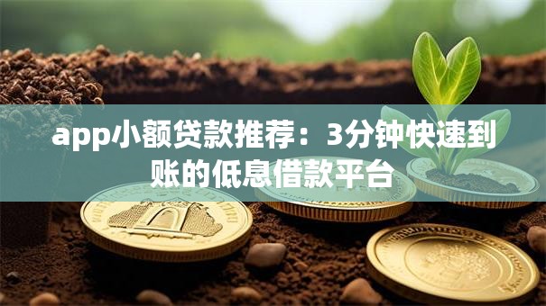 app小额贷款推荐：3分钟快速到账的低息借款平台