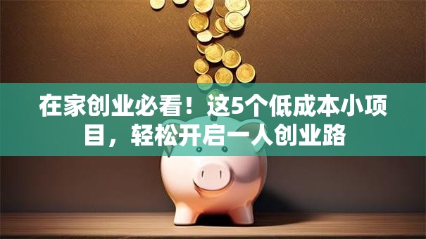 在家创业必看！这5个低成本小项目，轻松开启一人创业路