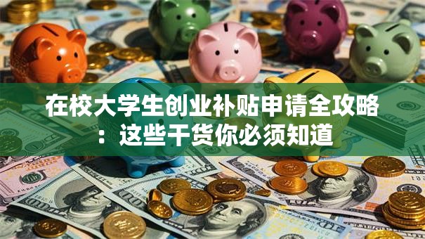 在校大学生创业补贴申请全攻略：这些干货你必须知道