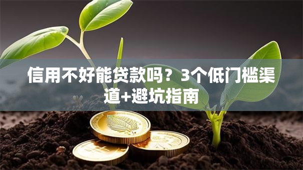 信用不好能贷款吗？3个低门槛渠道+避坑指南