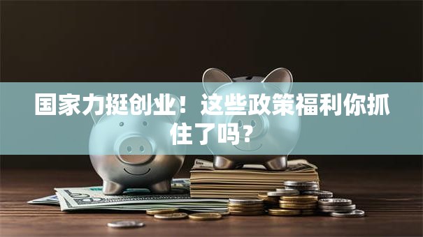 国家力挺创业！这些政策福利你抓住了吗？