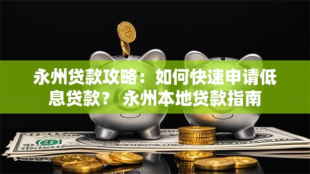 永州贷款攻略：如何快速申请低息贷款？ 永州本地贷款指南