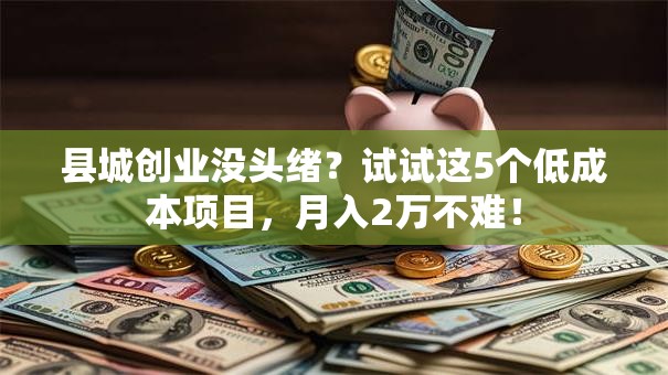 县城创业没头绪？试试这5个低成本项目，月入2万不难！