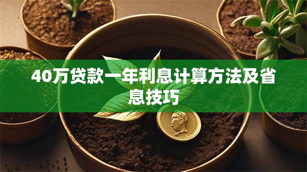 40万贷款一年利息计算方法及省息技巧