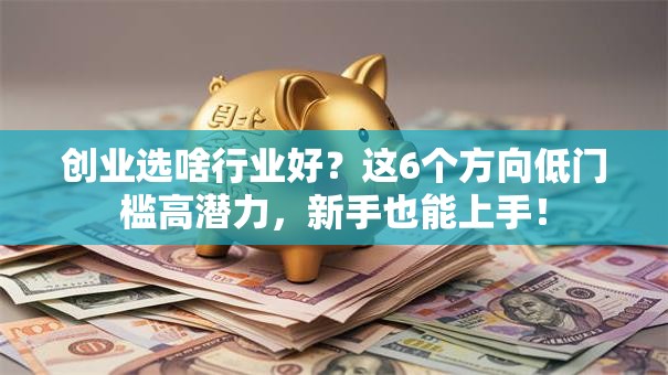 创业选啥行业好？这6个方向低门槛高潜力，新手也能上手！