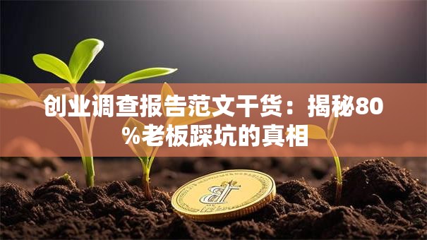 创业调查报告范文干货：揭秘80%老板踩坑的真相