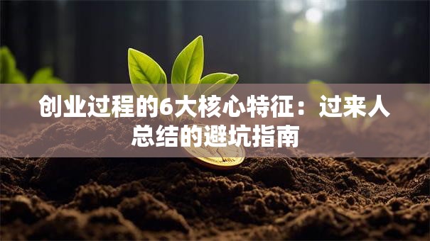 创业过程的6大核心特征：过来人总结的避坑指南