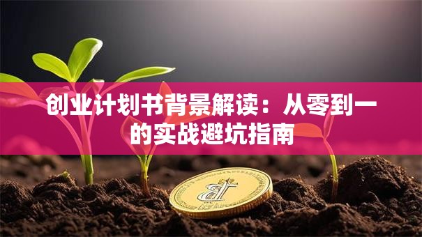 创业计划书背景解读：从零到一的实战避坑指南