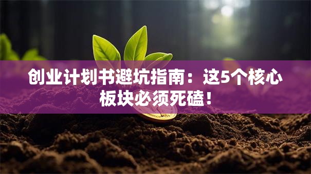 创业计划书避坑指南：这5个核心板块必须死磕！