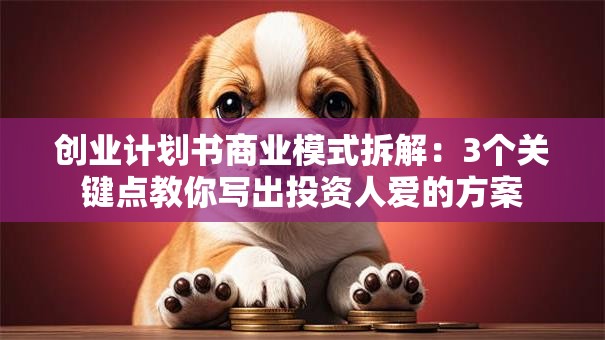 创业计划书商业模式拆解：3个关键点教你写出投资人爱的方案