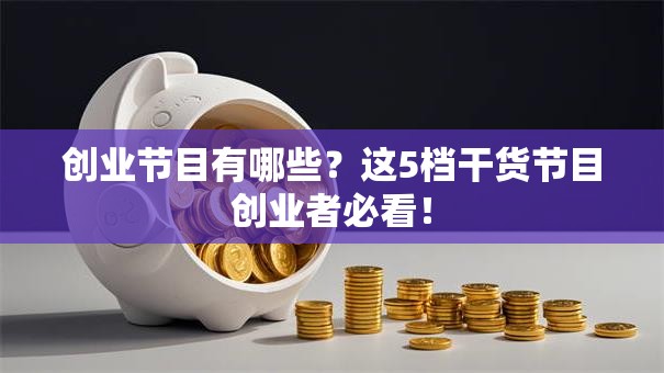 创业节目有哪些？这5档干货节目创业者必看！