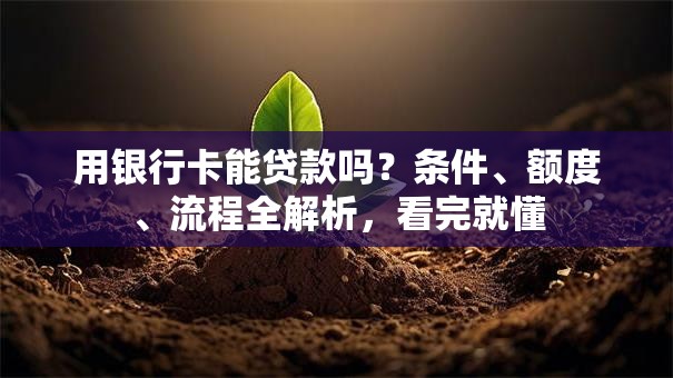 用银行卡能贷款吗？条件、额度、流程全解析，看完就懂