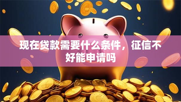 现在贷款需要什么条件，征信不好能申请吗