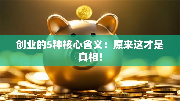 创业的5种核心含义：原来这才是真相！