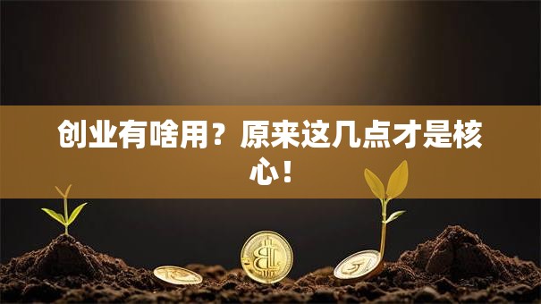 创业有啥用？原来这几点才是核心！