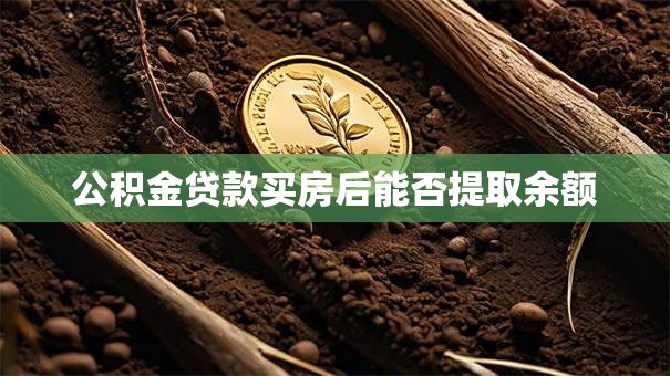 公积金贷款买房后能否提取余额