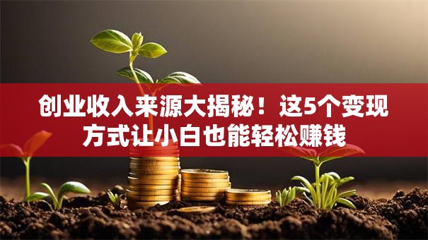 创业收入来源大揭秘！这5个变现方式让小白也能轻松赚钱