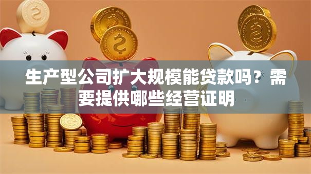生产型公司扩大规模能贷款吗？需要提供哪些经营证明