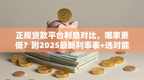 正规贷款平台利息对比，哪家更低？附2025最新利率表+选对能省好几千