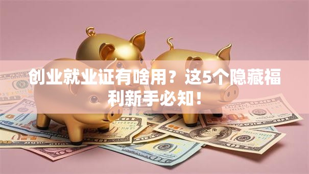 创业就业证有啥用？这5个隐藏福利新手必知！