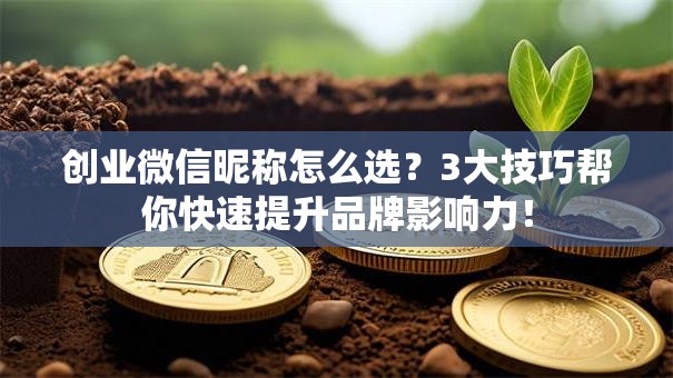 创业微信昵称怎么选？3大技巧帮你快速提升品牌影响力！