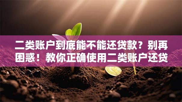 二类账户到底能不能还贷款？别再困惑！教你正确使用二类账户还贷款
