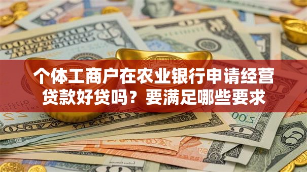 个体工商户在农业银行申请经营贷款好贷吗？要满足哪些要求