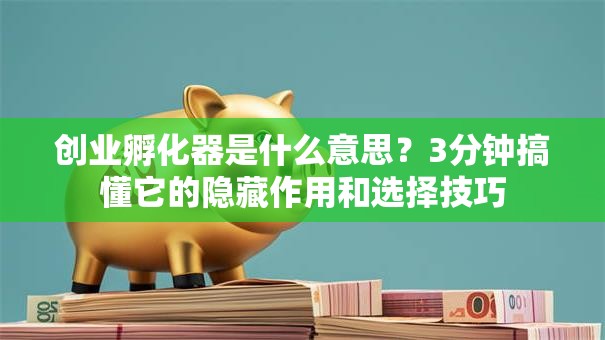 创业孵化器是什么意思？3分钟搞懂它的隐藏作用和选择技巧