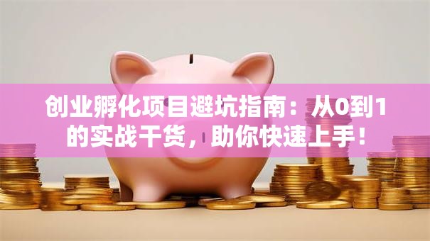 创业孵化项目避坑指南：从0到1的实战干货，助你快速上手！