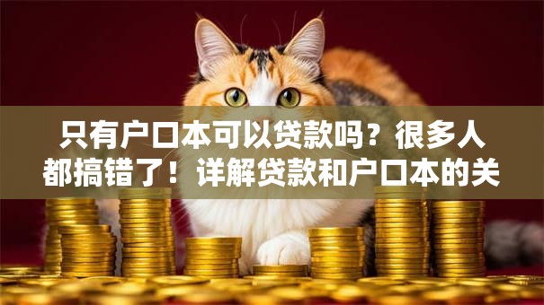 只有户口本可以贷款吗？很多人都搞错了！详解贷款和户口本的关系