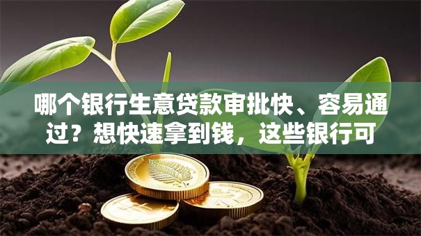 哪个银行生意贷款审批快、容易通过？想快速拿到钱，这些银行可以重点考虑