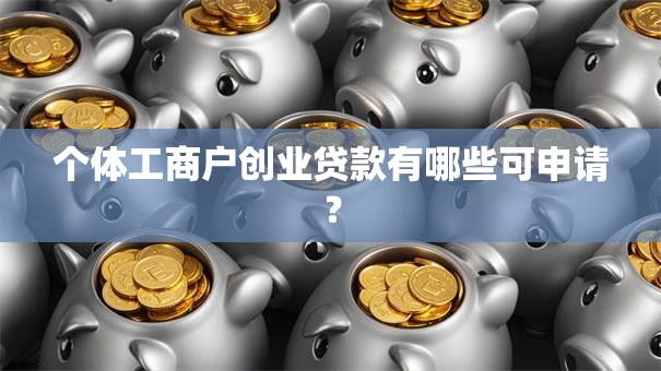 个体工商户创业贷款有哪些可申请？