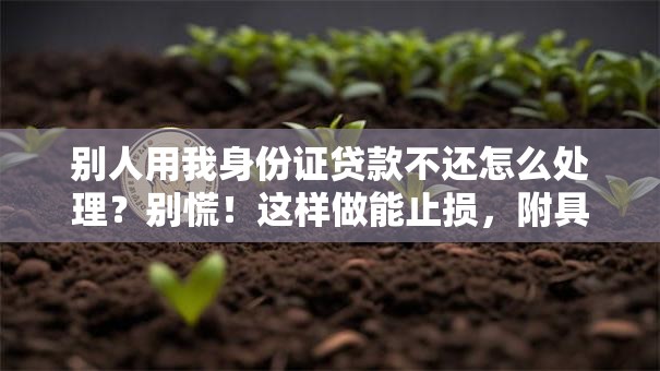 别人用我身份证贷款不还怎么处理？别慌！这样做能止损，附具体步骤