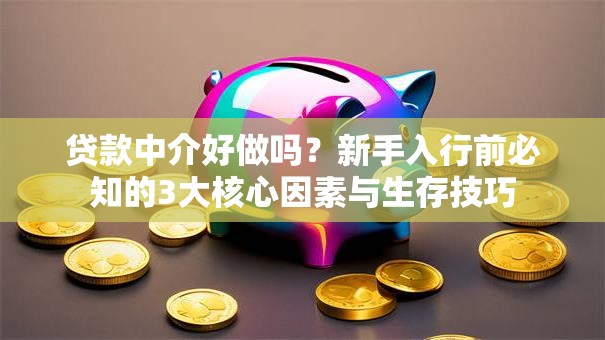 贷款中介好做吗？新手入行前必知的3大核心因素与生存技巧