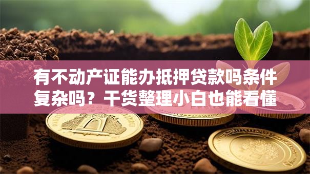 有不动产证能办抵押贷款吗条件复杂吗？干货整理小白也能看懂